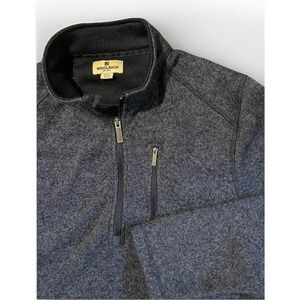 Woolrich Men's XL Blue Fleece Pullover With‎ Chest Pocket Quarter Zip Sweater